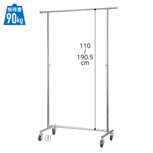 店舗用品店舗什器高耐荷重ハンガーラック丸パイプW120cm本体の商品画像