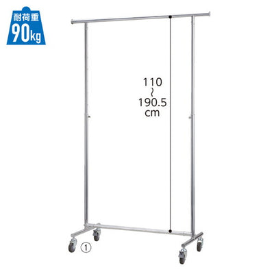 店舗用品店舗什器高耐荷重ハンガーラック丸パイプW120cm本体の商品画像