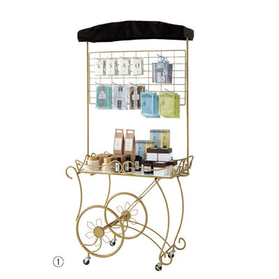 店舗用品店舗什器エレガントワゴンアンティークゴールドの商品画像