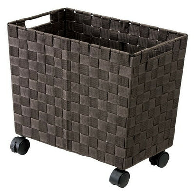 店舗用品演出用品キャスター付きスリム収納バスケットバスケットの商品画像
