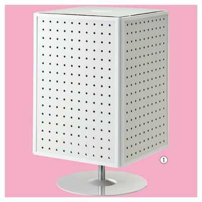 店舗用品店舗什器卓上4面回転有孔パネル什器ラスティック柄の商品画像