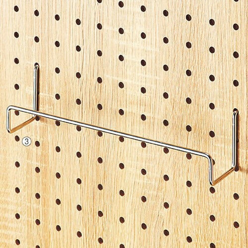 店舗用品店舗什器有孔ボード用ワイドフック(直径4mm)クロームW5.4cm【5本】の商品画像