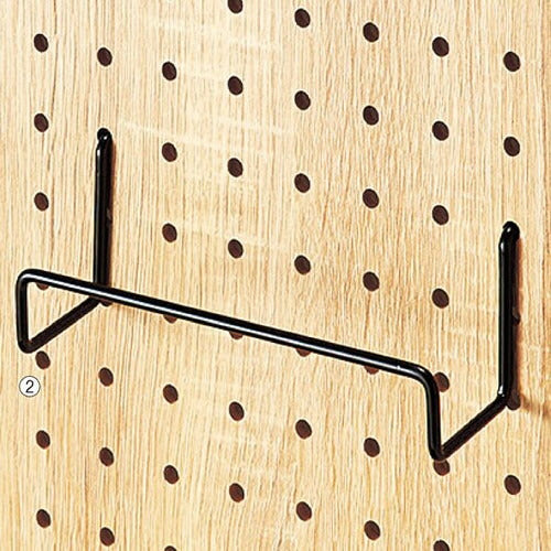 店舗用品店舗什器有孔ボード用ワイドフック(直径4mm)ブラックW22.5cm【5本】の商品画像