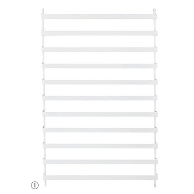 店舗用品演出用品アクセサリーパネルラックホワイトW90cmの商品画像