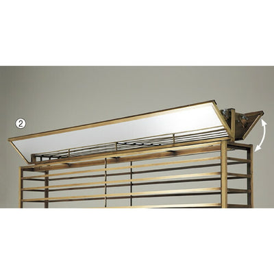 店舗用品演出用品大型アクセサリー台フラットバーフレーム用ミラーW115cmアンティークゴールドの商品画像