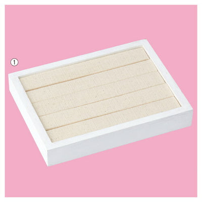 店舗用品演出用品ウッドトレー台紙ディスプレイ台小ホワイトの商品画像