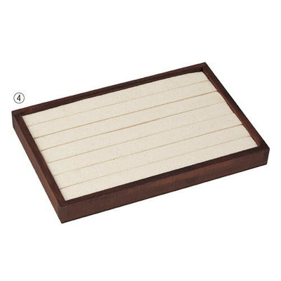 店舗用品演出用品ウッドトレー台紙ディスプレイ台大ブラウンの商品画像
