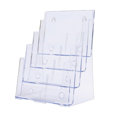 店舗用品サイン・掲示用品ツーウェイパンフレットスタンド透明A44段の商品画像