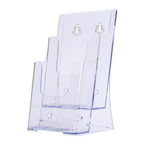 店舗用品サイン・掲示用品ツーウェイパンフレットスタンド透明A4三ツ折2段の商品画像