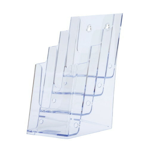 店舗用品サイン・掲示用品ツーウェイパンフレットスタンド透明A4三ツ折4段の商品画像