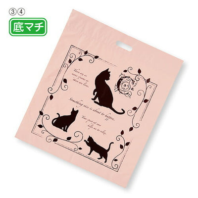 店舗用品ラッピング用品ポリバッグエレガントキャット25.5×36.5×底マチ6cmの商品画像