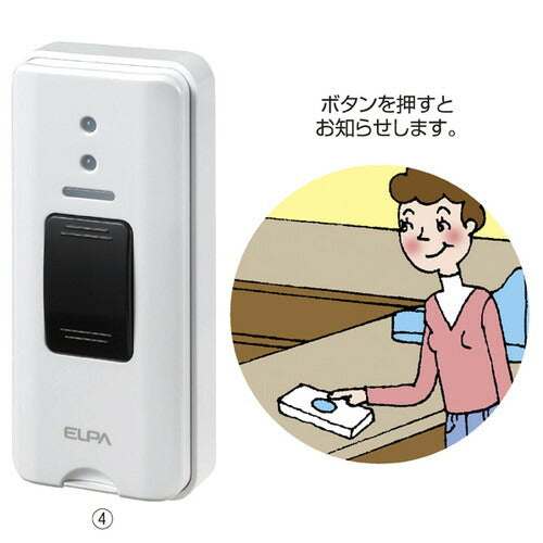 店舗用品店舗運営用品ワイヤレスチャイム押しボタン送信器の商品画像