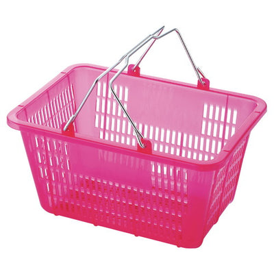 店舗用品店舗運営用品スケルトンミニバスケット(10リットル)ピンクの商品画像