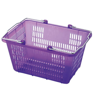 店舗用品店舗運営用品スケルトンミニバスケット(10リットル)パープルの商品画像