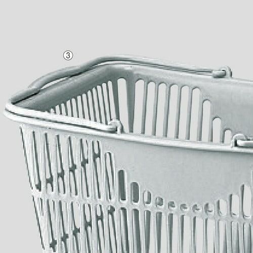 店舗用品店舗運営用品買物カゴ(28リットル)ライトグレーの商品画像