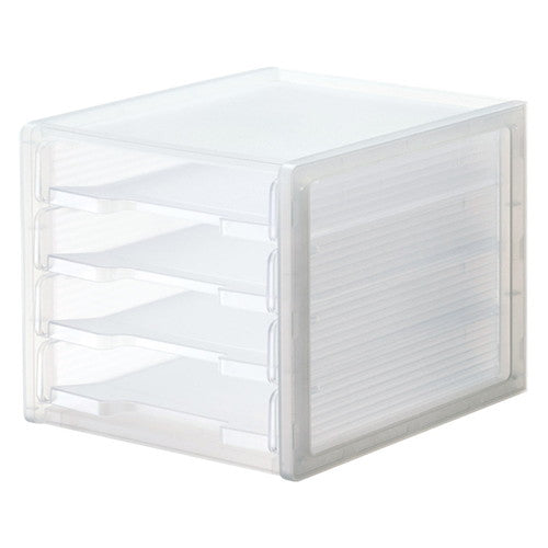 店舗用品店舗運営用品A4引き出しトレー4段クリアの商品画像