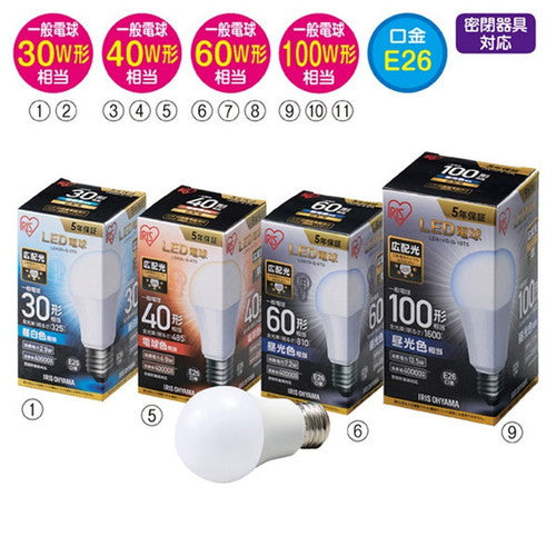 店舗用品照明LED電球一般電球広配光タイプ30W形電球色の商品画像