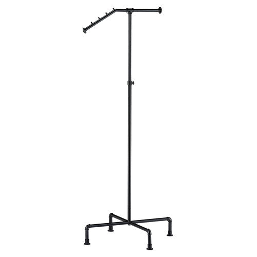 店舗用品店舗什器スマートエルボー傾斜ハンガーラックブラックの商品画像