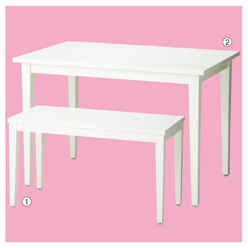 店舗用品店舗什器木製テーブルテーパー脚ホワイトW98×D45×H55cmの商品画像