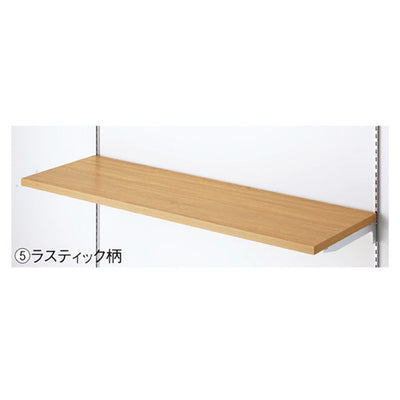 店舗用品システム什器木棚W90×D30cmクロームブラケットセットラスティック柄の商品画像