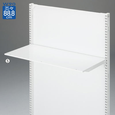 店舗用品システム什器薄型スチール棚セット3段可変式W90cmホワイトD20cmの商品画像