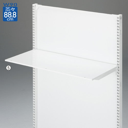 店舗用品システム什器薄型スチール棚セット3段可変式W90cmホワイトD35cmの商品画像