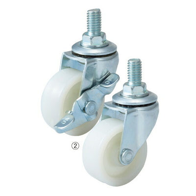 店舗用品システム什器キャスターセット耐荷重20kgタイプ直径4cm単輪ナチュラル【4個】の商品画像