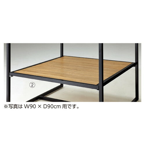店舗用品シリーズ什器スクエアフレーム用中間棚棚枠:ブラックW90×D90cm用ガラス棚の商品画像