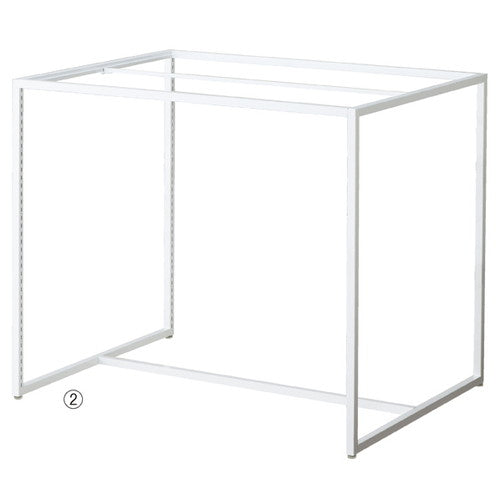 店舗用品シリーズ什器スクエアフレームホワイトW90×D90cmの商品画像