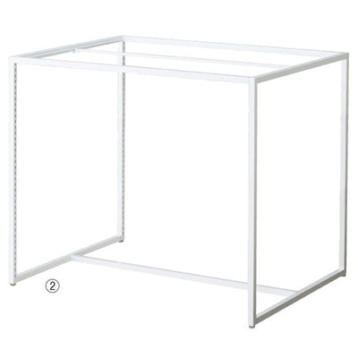 店舗用品シリーズ什器スクエアフレームホワイトW90×D90cmの商品画像
