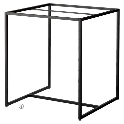 店舗用品シリーズ什器スクエアフレームロータイプブラックW120×D90cmの商品画像