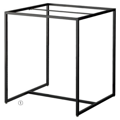 店舗用品シリーズ什器スクエアフレームロータイプブラックW120×D90cmの商品画像