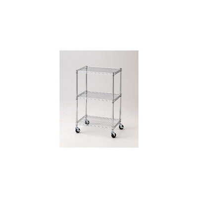 店舗用品シリーズ什器ワイヤーラックD45cmキャスター付きH98cm3段W60.9cmの商品画像