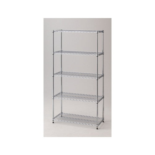 店舗用品シリーズ什器ワイヤーラック重量棚展開アジャスタータイプH181cm5段D45.7cmW90.7cmの商品画像