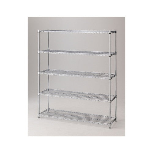 店舗用品シリーズ什器ワイヤーラック重量棚展開アジャスタータイプH181cm5段D45.7cmW151.4cmの商品画像