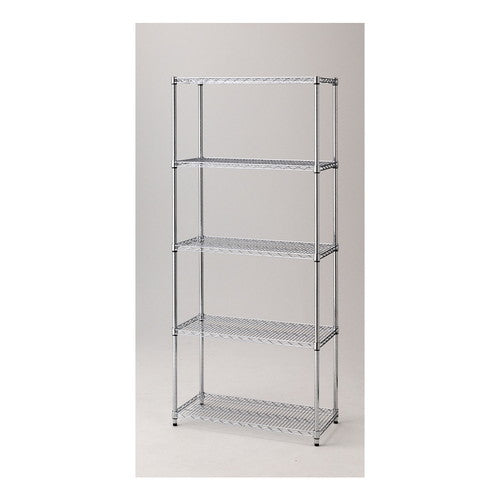 店舗用品シリーズ什器ワイヤーラック重量棚展開アジャスタータイプH212cm5段D45.7cmW90.7cmの商品画像