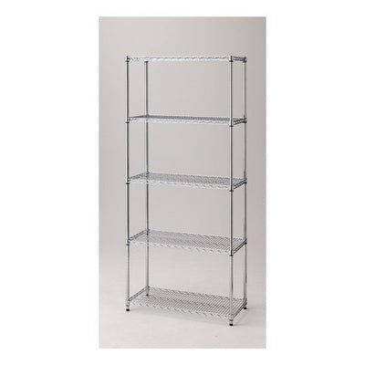 店舗用品シリーズ什器ワイヤーラック重量棚展開アジャスタータイプH212cm5段D45.7cmW90.7cmの商品画像