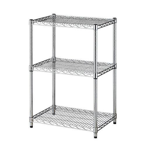 店舗用品シリーズ什器ワイヤーラックD45cmタイプアジャスタータイプH90cm3段W60.9cmの商品画像