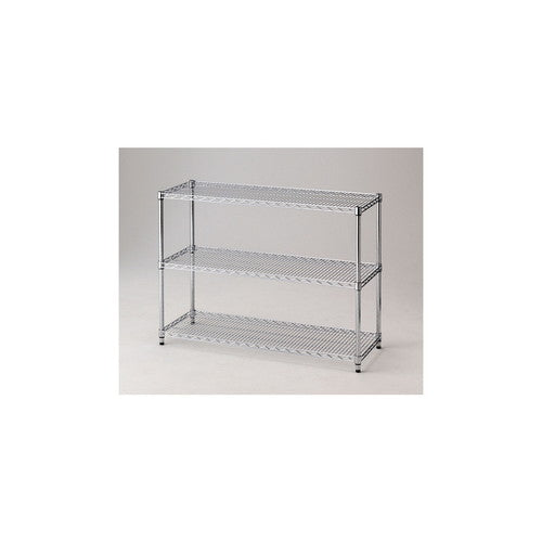 店舗用品シリーズ什器ワイヤーラックD45cmタイプアジャスタータイプH90cm3段W121.2cmの商品画像