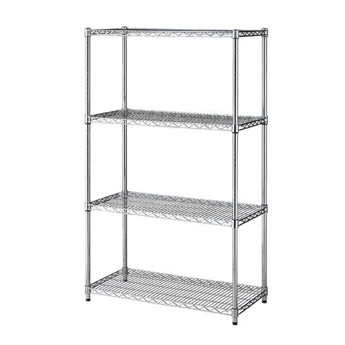 店舗用品シリーズ什器ワイヤーラックD45cmタイプアジャスタータイプH151cm4段W90.7cmの商品画像