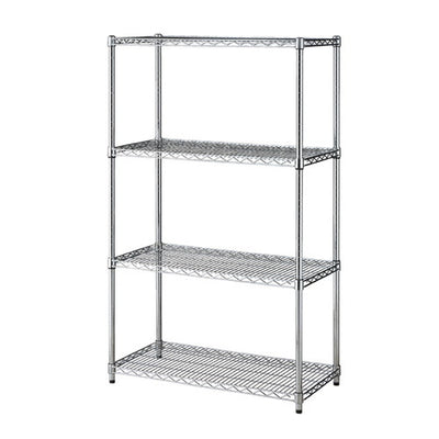 店舗用品シリーズ什器ワイヤーラックD45cmタイプアジャスタータイプH151cm4段W90.7cmの商品画像