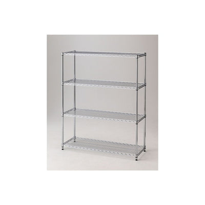 店舗用品シリーズ什器ワイヤーラックD45cmタイプアジャスタータイプH151cm4段W121.2cmの商品画像