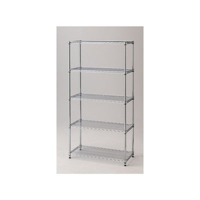 店舗用品シリーズ什器ワイヤーラックD45cmタイプアジャスタータイプH181cm5段W90.7cmの商品画像