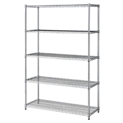 店舗用品シリーズ什器ワイヤーラックD45cmタイプアジャスタータイプH181cm5段W121.2cmの商品画像