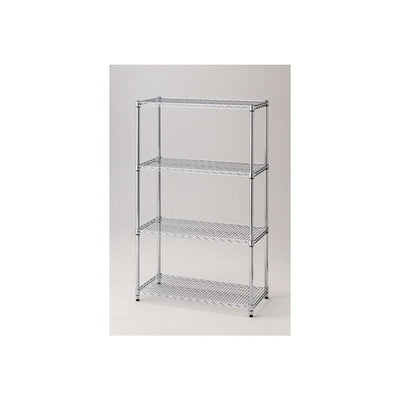 店舗用品シリーズ什器ワイヤーラック重量棚展開アジャスタータイプH151cm4段D45.7cmW90.7cmの商品画像