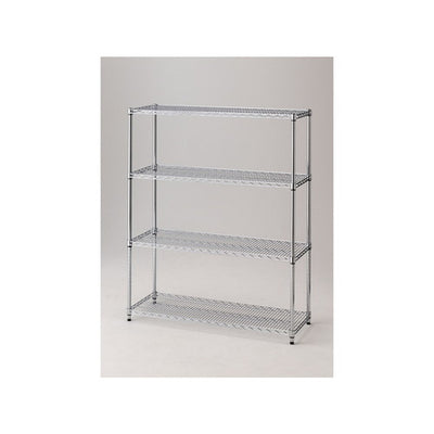 店舗用品シリーズ什器ワイヤーラック重量棚展開アジャスタータイプH151cm4段D45.7cmW121.2cmの商品画像
