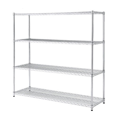 店舗用品シリーズ什器ワイヤーラック重量棚展開アジャスタータイプH151cm4段D45.7cmW151.4cmの商品画像