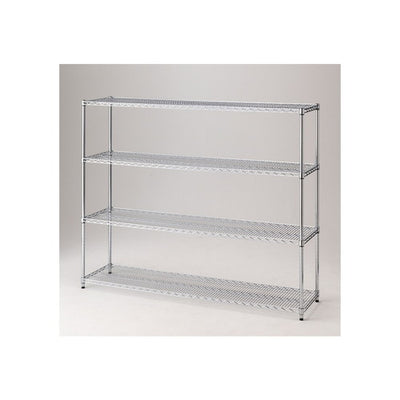 店舗用品シリーズ什器ワイヤーラック重量棚展開アジャスタータイプH151cm4段D45.7cmW182.2cmの商品画像