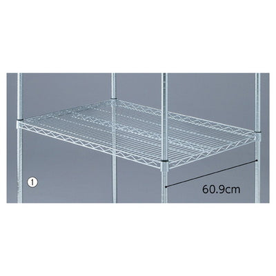 店舗用品シリーズ什器ワイヤーラックスチール棚D60cmタイプW121.2cmの商品画像