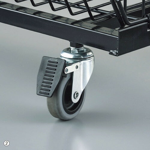 ベーシックラック BR50 ジャンブルトロッコ W90cm ブラック (1台) kp38-650-67-2